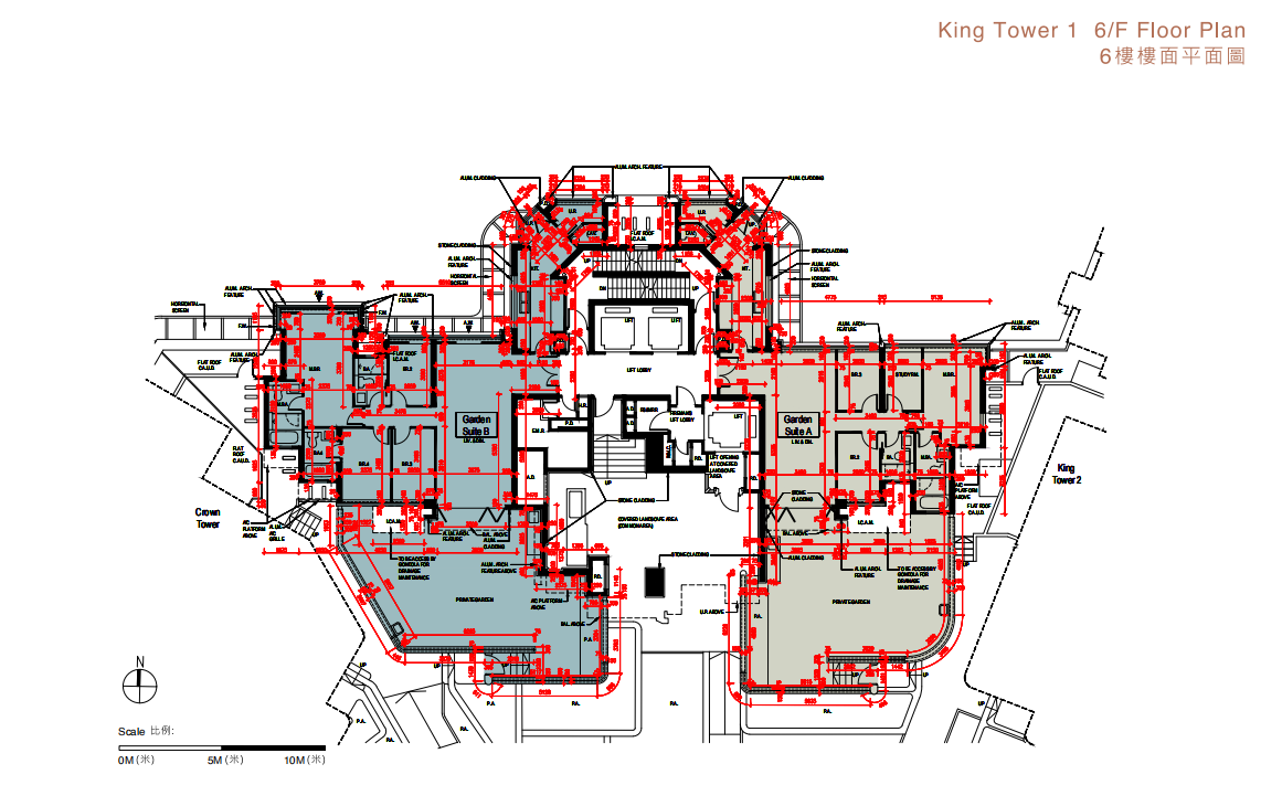 瓏珀山標準層平面圖 335個單位布局設計